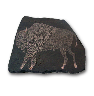 (b) Buffalo Hand Carved Sandstone Medium